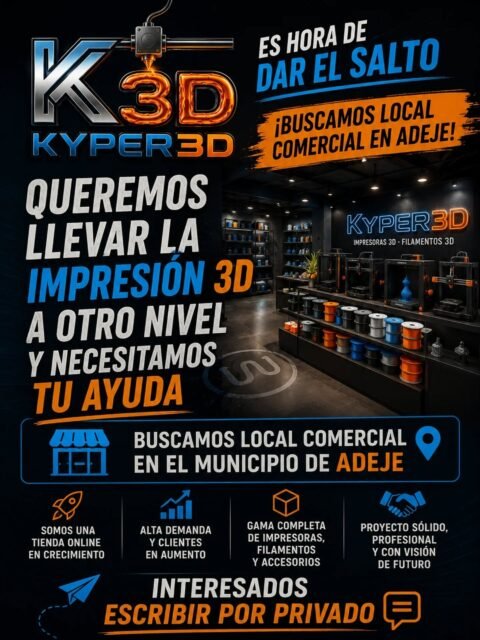 Queremos dar el salto!!!!!! Buscamos local comercial en #adeje , trato directo con propietarios!!!! 

Podéis escribirnos por privado o a nuestro email info@kyper3d.es
