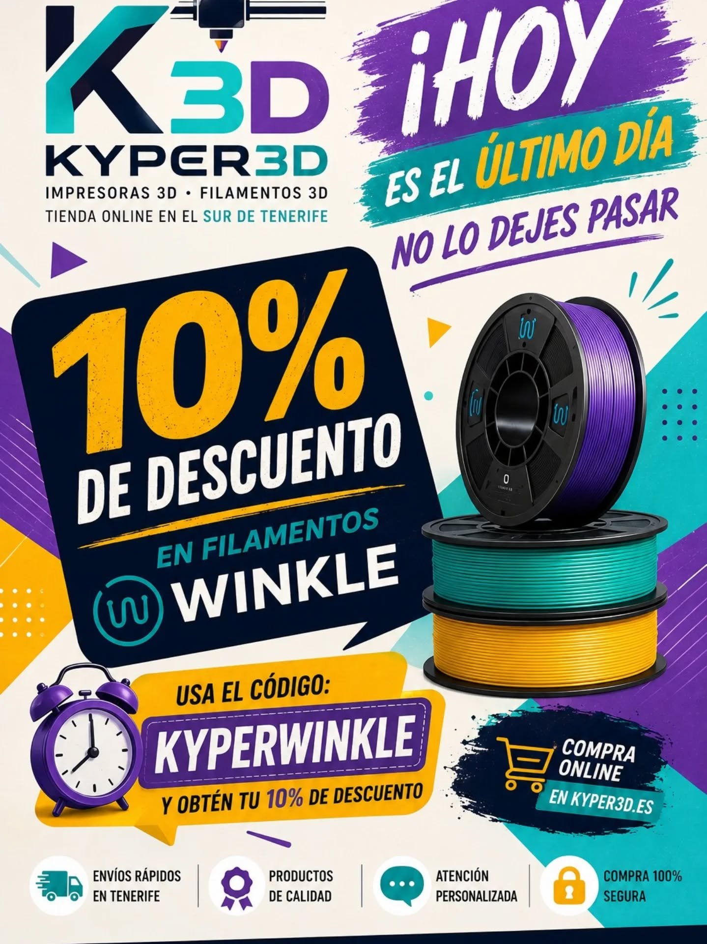 Último día!!!!! Quiero agradecer a todos los que han confiado en este proyecto y nos han dado este empujón inicial.

Continuaré trabajando con diferentes marcas para conseguir las mejores ofertas para todos los clientes 

Muchas gracias a todos y aprovechar el ultimo día!