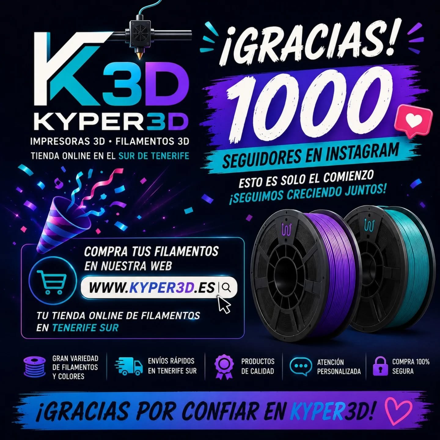 Quién lo diría.... Ya somos más de 1000!!!!!! 

Gracias a todos 🫂🫶🥰

www.kyper3d.es

Seguimos creciendo